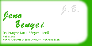 jeno benyei business card